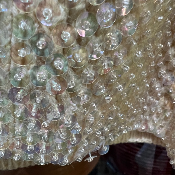 Vintage Hand Knit Sequined Sweater! Size Sm/Med - Picture 7 of 9